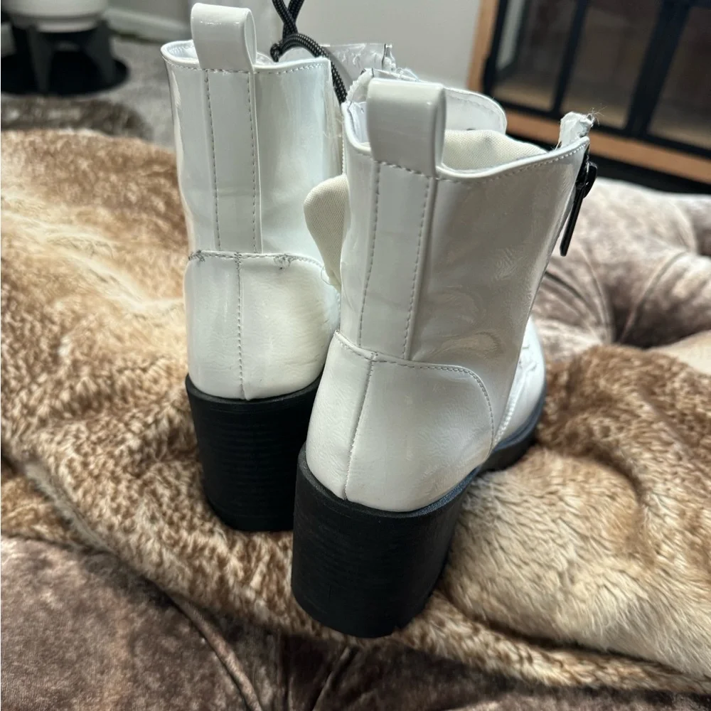 White platform combat boots - Picture 2 of 5